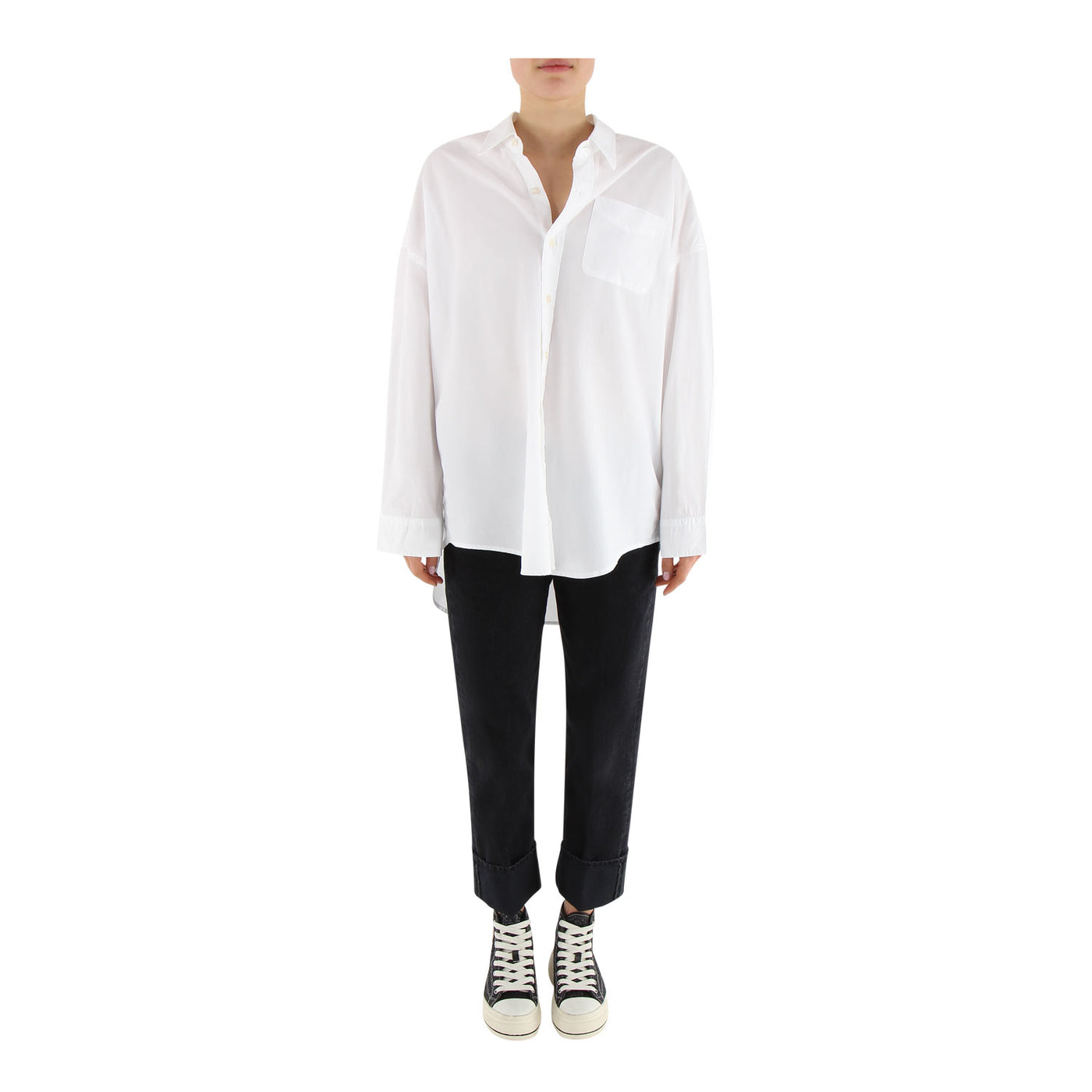 Bluse Dropneck Oxford aus Baumwolle