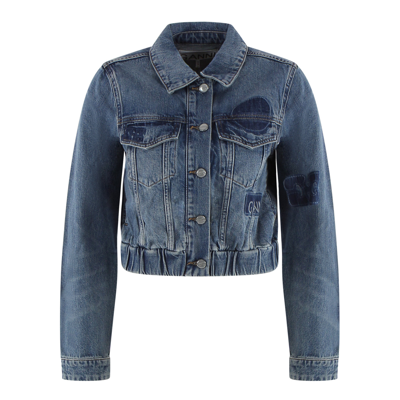 Jacke Patch Bomber aus Denim