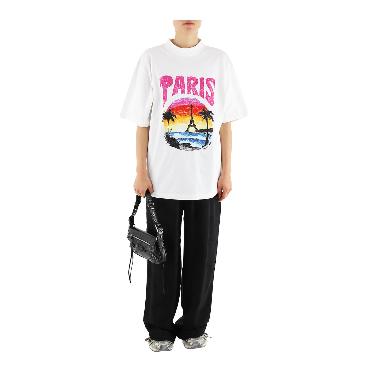 T-Shirt "Paris" Tropical Vintage Medium  aus Baumwolle
