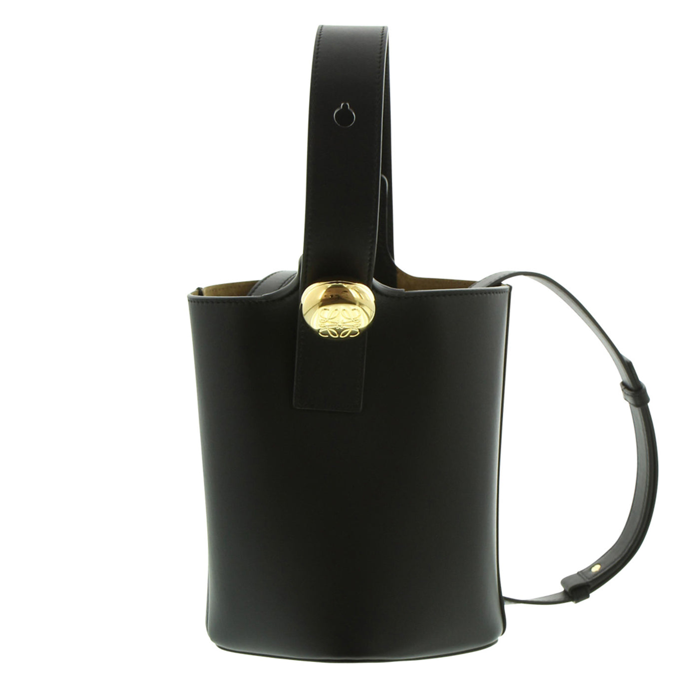 Schultertasche Pebble Bucket Mini aus Leder