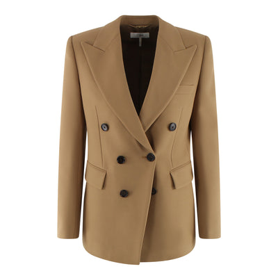 Blazer aus Wollgabardine de Poudre