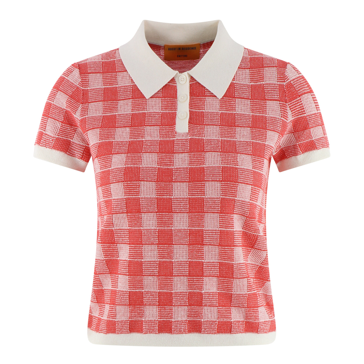 Poloshirt Gingham aus Seidenmix