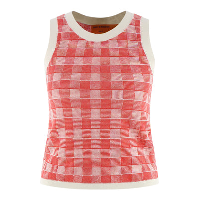 Tank Top Gingham aus Seidenmix