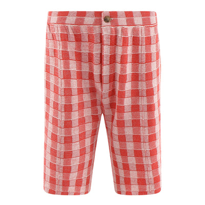 Shorts Gingham aus Seidenmix