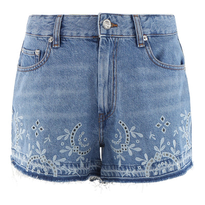 Jeansshorts mit Lochstickerei