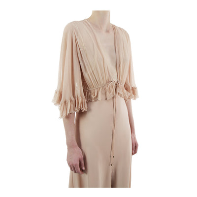 Kleid aus Crêpe-Satin mit Chiffon