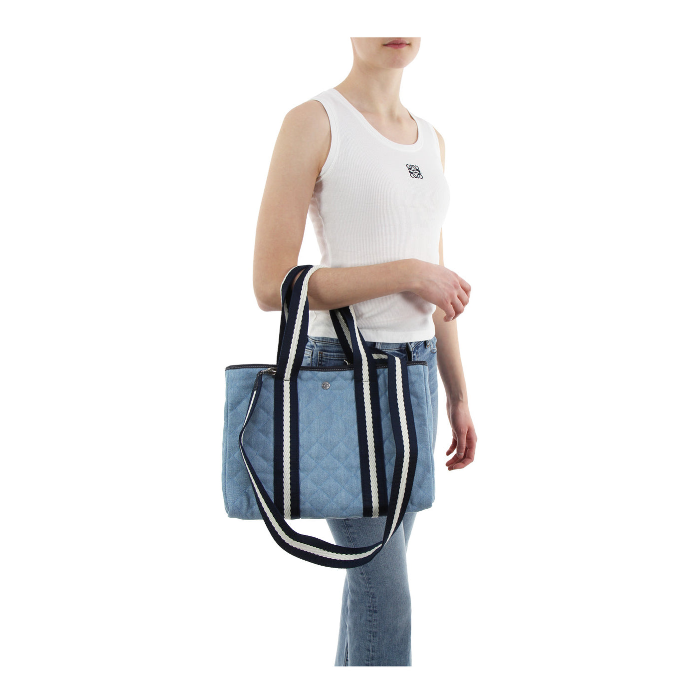 Shopper Traversée Medium aus Baumwolldenim