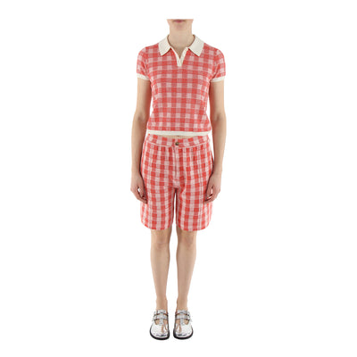 Poloshirt Gingham aus Seidenmix