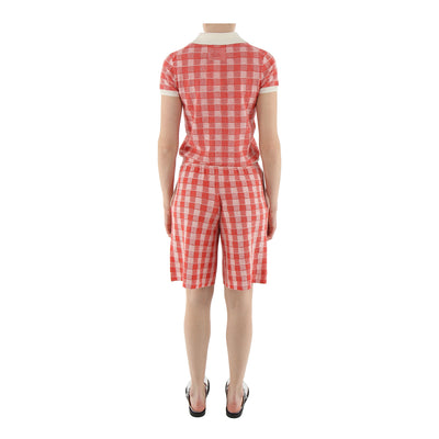 Poloshirt Gingham aus Seidenmix