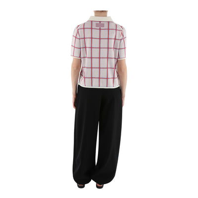 Top Picnic Plaid aus Seidenmix