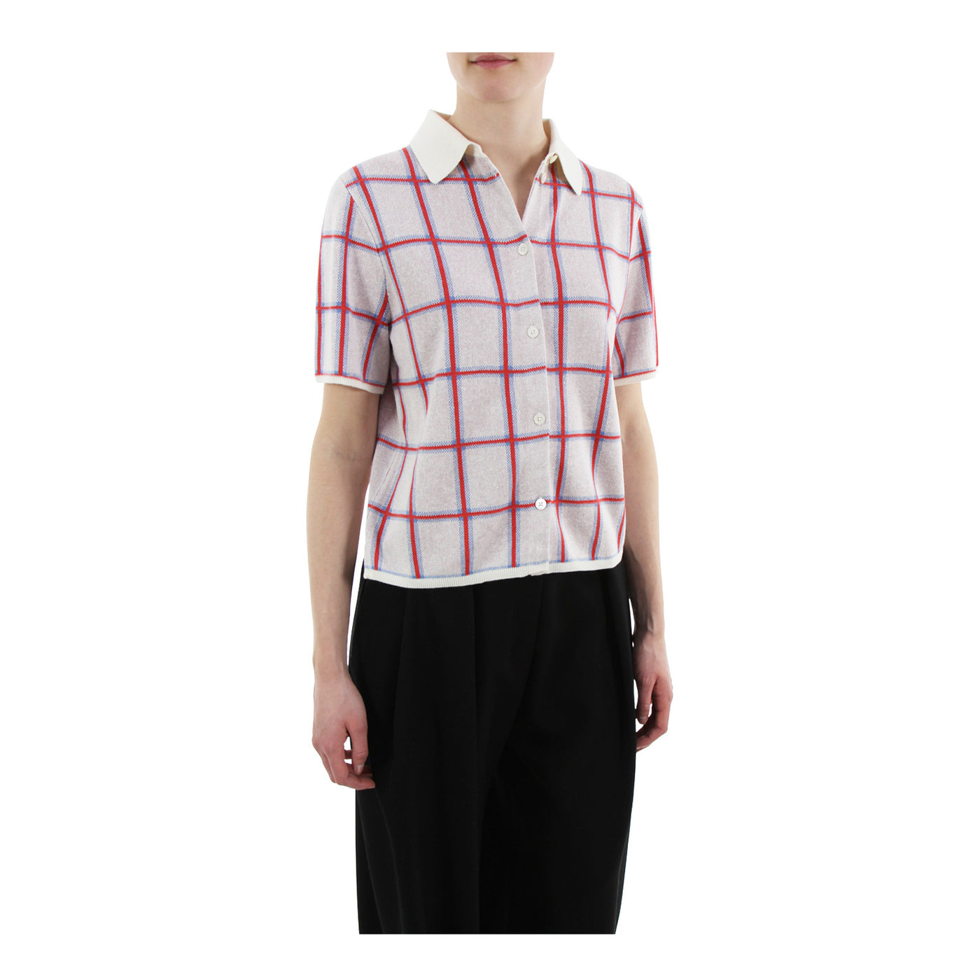 Top Picnic Plaid aus Seidenmix