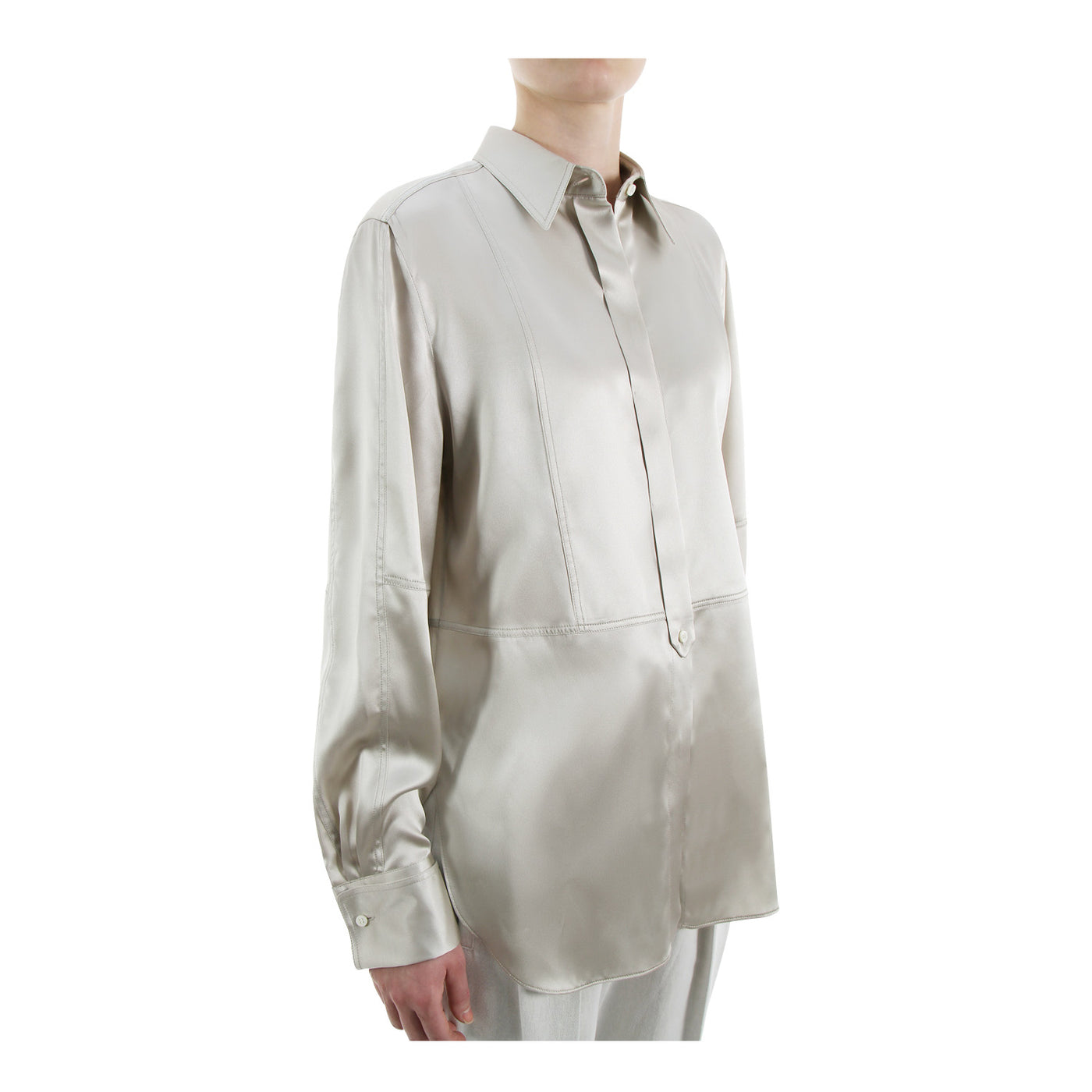 Longbluse aus Seidensatin