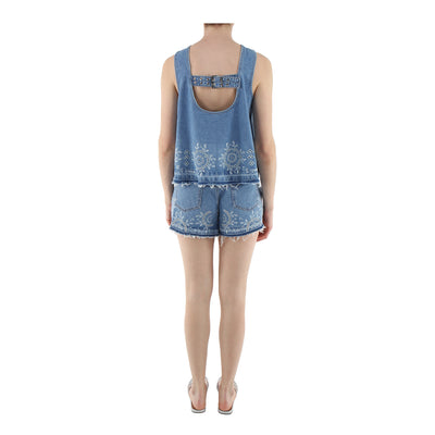 Jeansshorts mit Lochstickerei