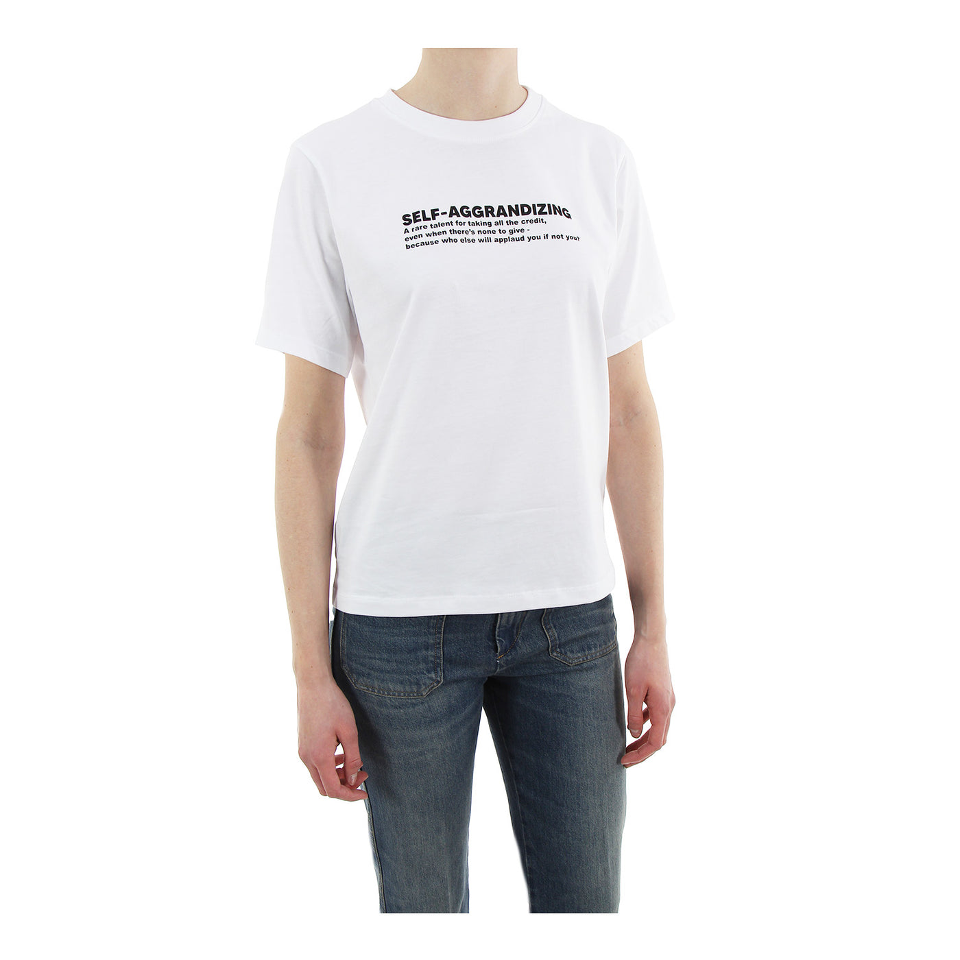 Slogan T-Shirt aus Baumwolle